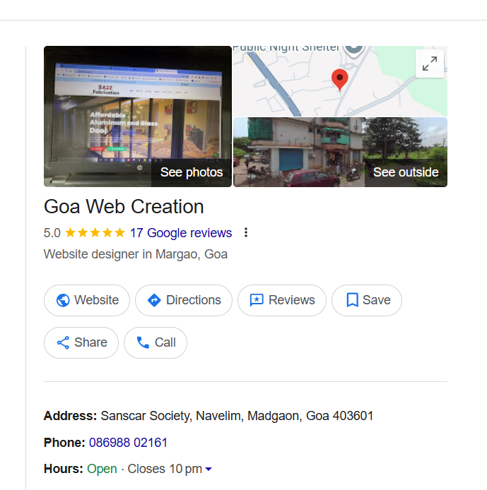 Goa Web Creation - Google Business Profile